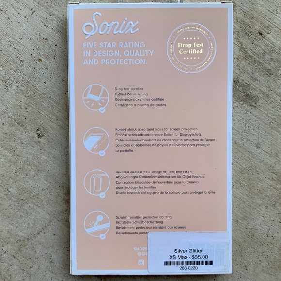 NWT Sonix iPhone Case Silver Glitter - XS Max - Picture 6 of 6